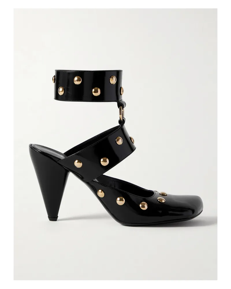 Chloé Pumps Aus Lackleder Mit Nieten - Schwarz Schwarz