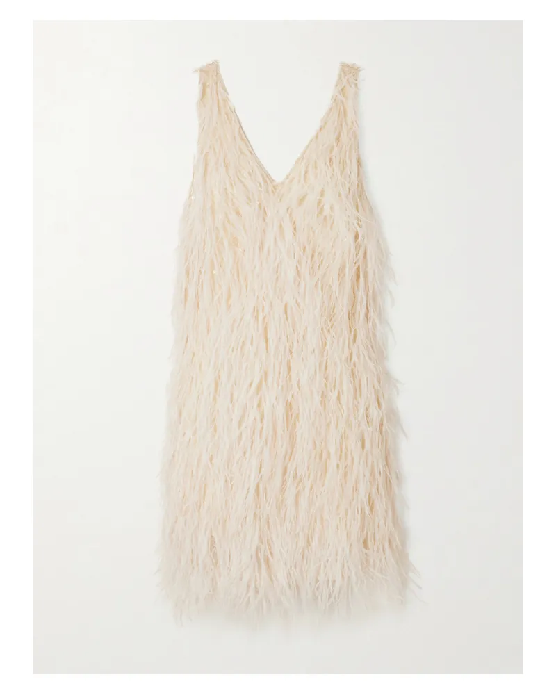 TWP Minikleid Aus Mesh Mit Verzierungen - Elfenbein Elfenbein