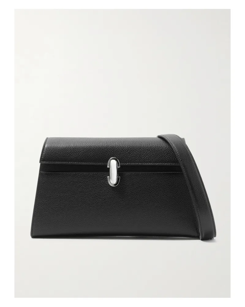 SAVETTE Symmetry Textured-leather Shoulder Bag - Black Black