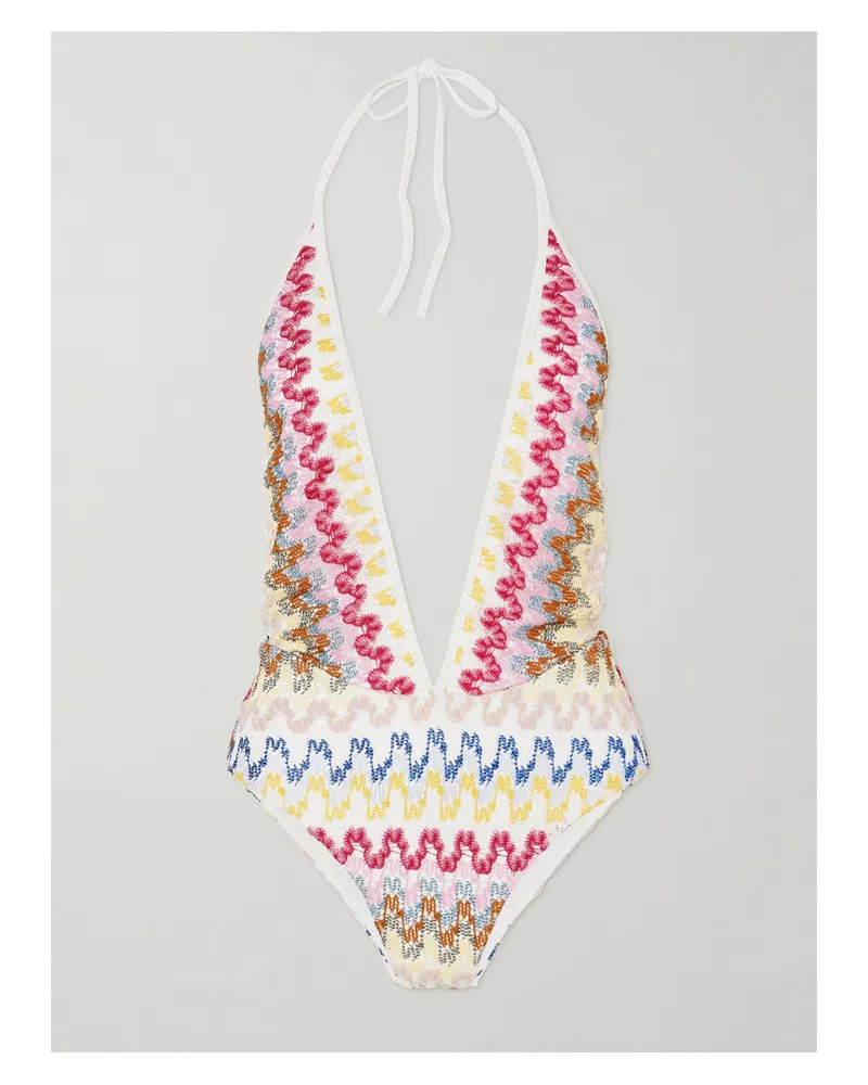 Missoni Mare Striped Metallic Crochet-knit Swimsuit - Multi Multi