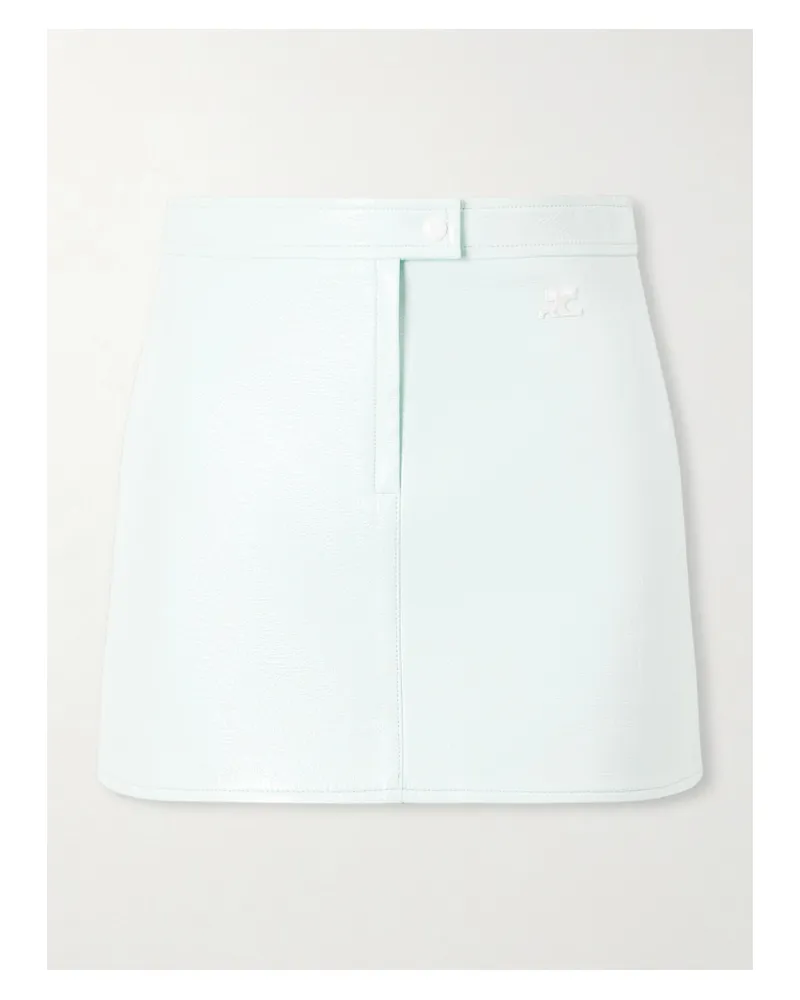 Courrèges Minirock Aus Einer Beschichteten Baumwollmischung Mit Applikation - Grün Grün