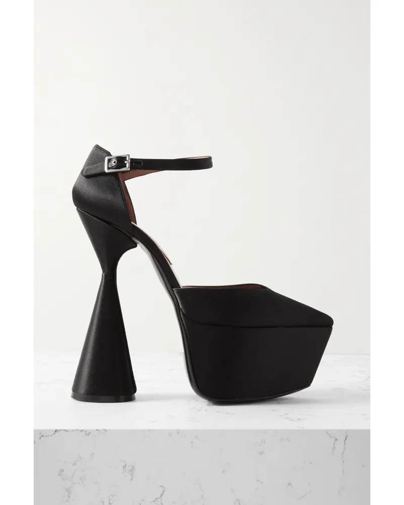 D’Accori Reign Pumps Aus Satin Mit Plateau - Schwarz Schwarz