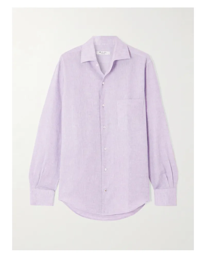 Loro Piana André Hemd Aus Leinen - Lila Lila