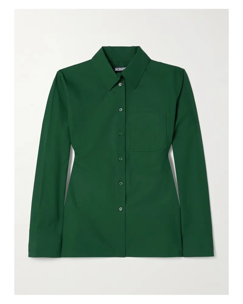 Jacquemus Hemd Aus Baumwollpopeline Mit Cut-out - Grün Grün