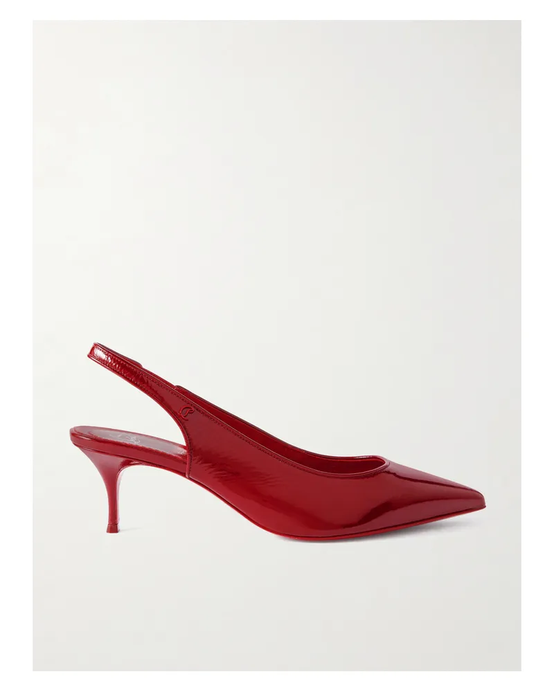 Christian Louboutin Sporty Kate 55 Patent-leather Slingback Pumps - Red Red