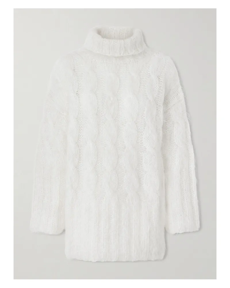Joseph Fortin Cable-knit Mohair-blend Sweater Turtleneck Sweater - Cream Cream