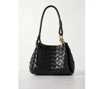 Parachute Small Intrecciato Leather Shoulder Bag - Black