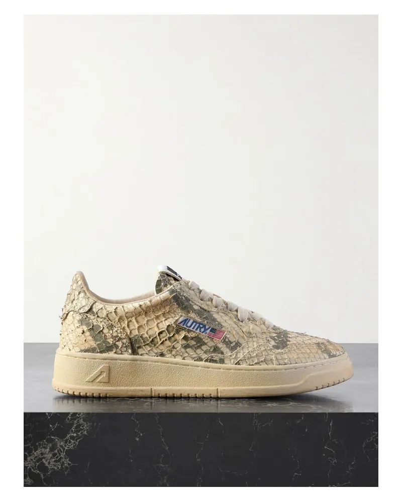 AUTRY Super Vintage Sneakers Aus Leder Mit Schlangeneffekt In Distressed-optik - Animal-Print Animal-print