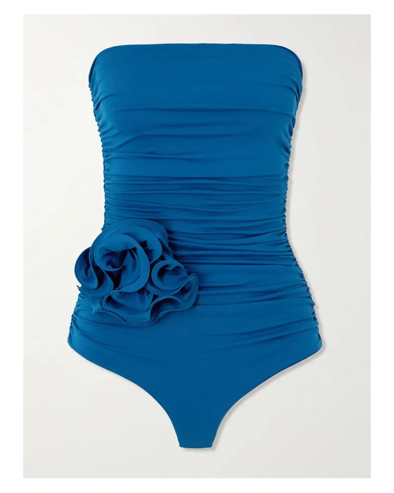 Magda Butrym Bandeau-badeanzug Mit Verzierung - Blau Blau