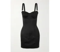 Minikleid Aus Satin - Schwarz