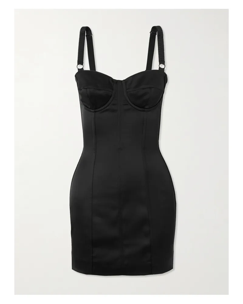 Dolce & Gabbana Minikleid Aus Satin - Schwarz Schwarz