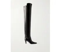 Jill Overknees Aus Leder - Schwarz