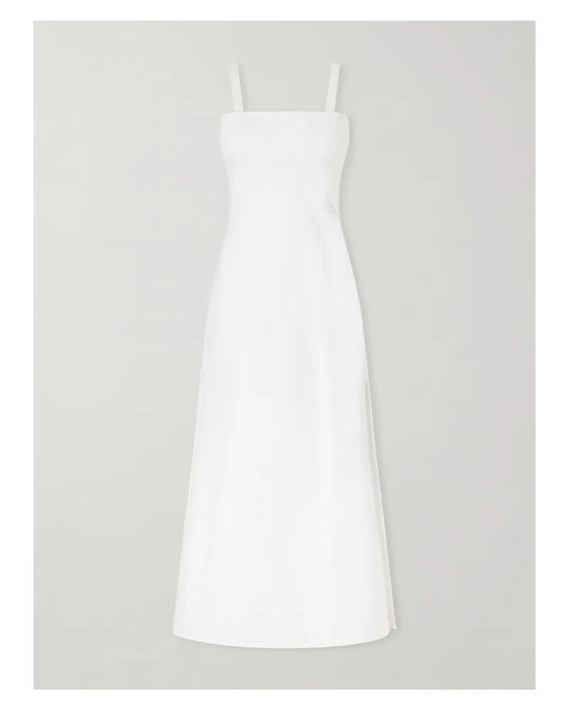 Victoria Beckham Cami Paneled Organic Cotton-blend Midi Dress - White White