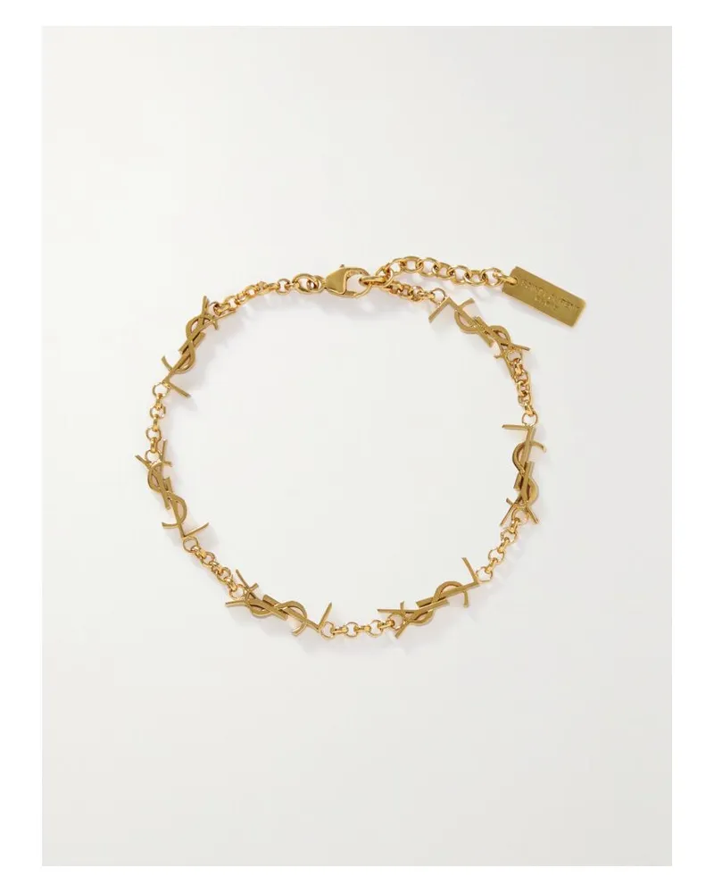 Saint Laurent Cassandre Goldfarbenes Armband Gold