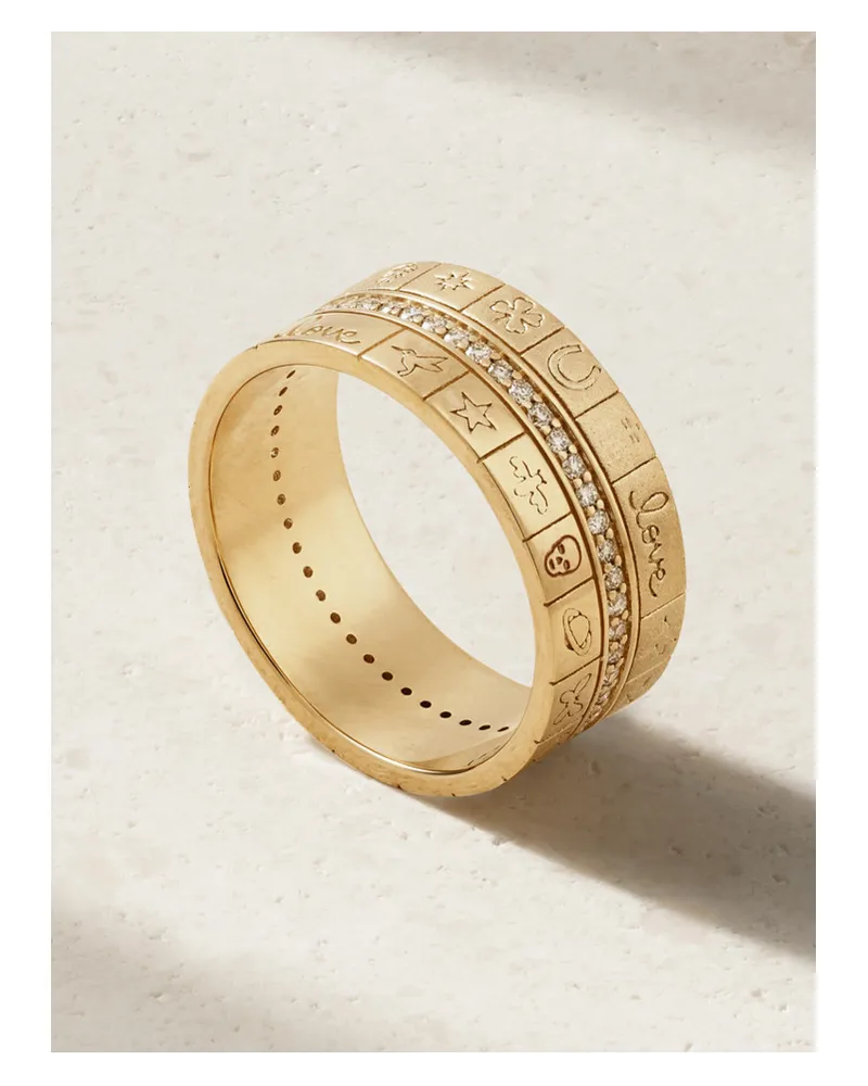 Sydney Evan Icon Ring aus 14 Karat  mit Diamanten Gold