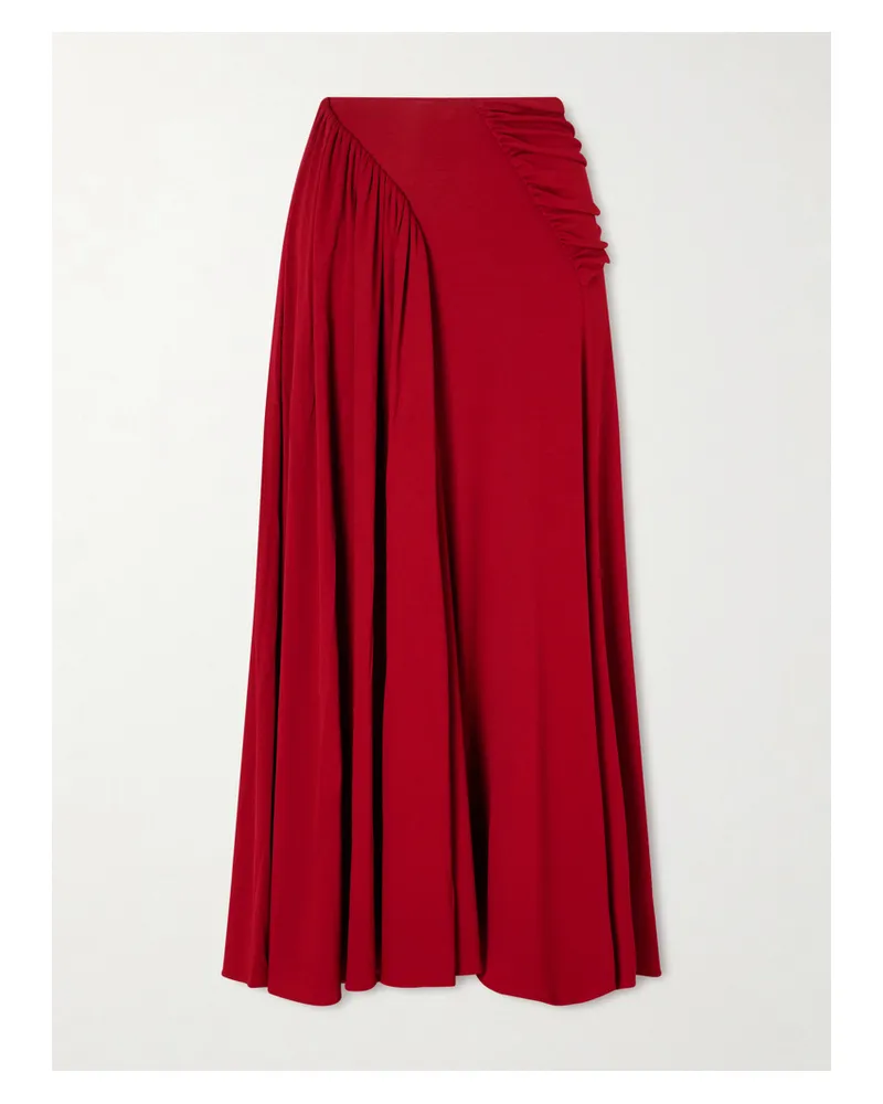 Paco Rabanne Maxirock Aus Chiffon Mit Raffungen - Rot Rot