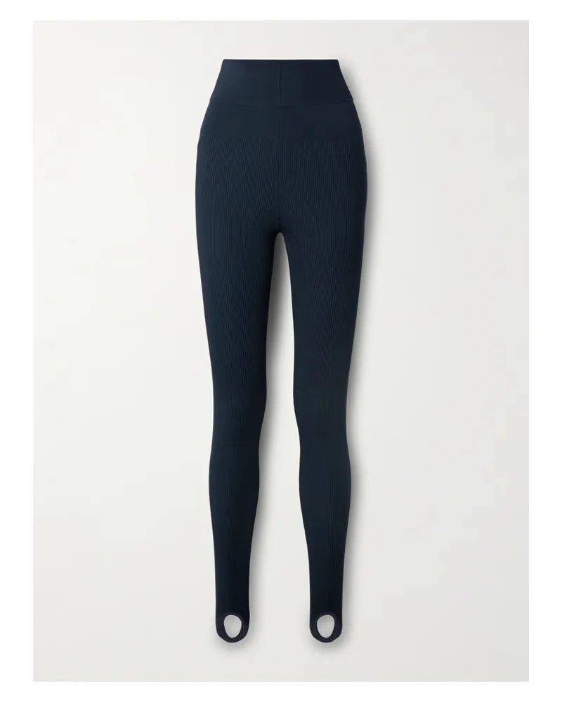 Dries van Noten Tiflet Leggings Aus Rippstrick Mit Steg - Blau Blau