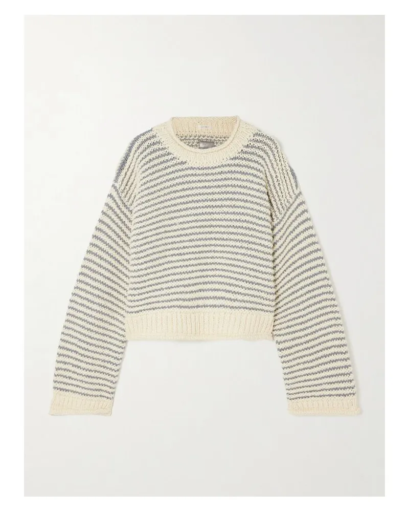 Mother The Bell Sleeve Gestreifter Pullover Aus Baumwolle - Grün Grün