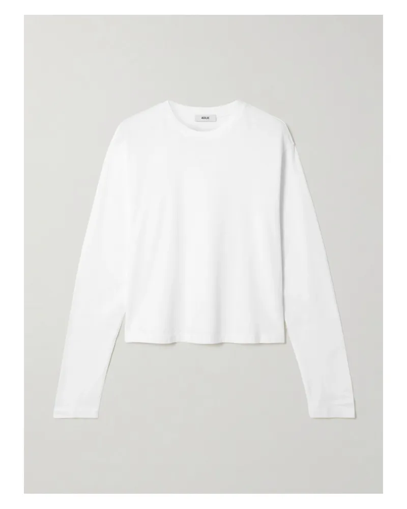 AGOLDE Sydney T-shirt Aus Biobaumwoll-jersey - Weiß Weiß