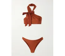 Awaken Bow-detailed Halterneck Bikini - Red