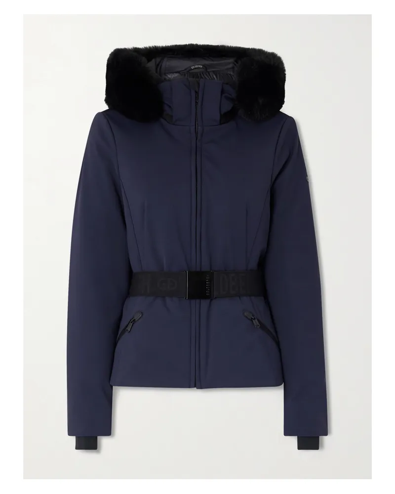 GOLDBERGH Hida Wattierte Skijacke Mit Kapuze, Gürtel, Besatz Aus Plüschmaterial Und Daunenfüllung - Blau Blau