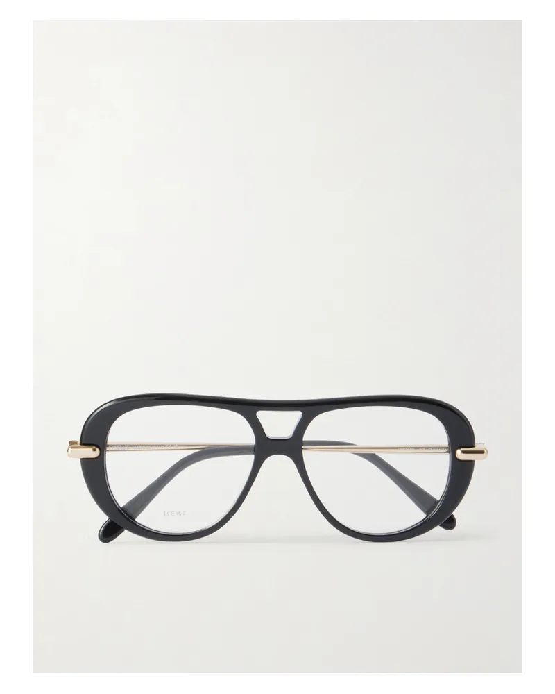Loewe Slim Aviator-style Acetate Sunglasses - Black Black