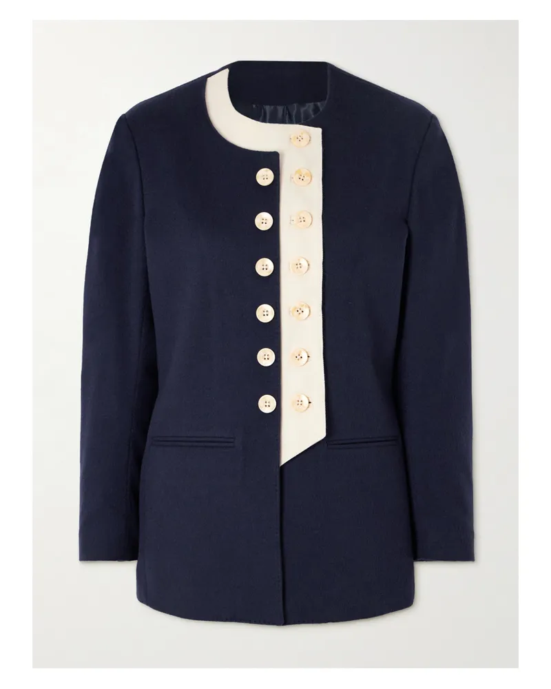Giuliva Heritage Collection Lara Blazer Aus Kaschmir Mit Woll-twill-besatz - Blau Blau