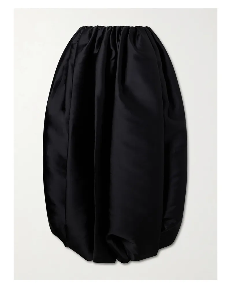 Calvin Klein Gathered Duchesse Satin Maxi Skirt - Black Black
