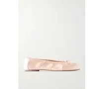 Tabi Split-toe Satin Ballet Flats - Orange