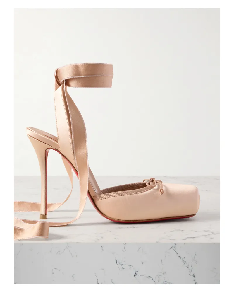 Christian Louboutin Cassia 100 Pumps Aus Glänzendem Crêpe Mit Schleife - Pink Pink
