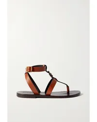 Saint Laurent Hardy Sandalen aus Leder Braun