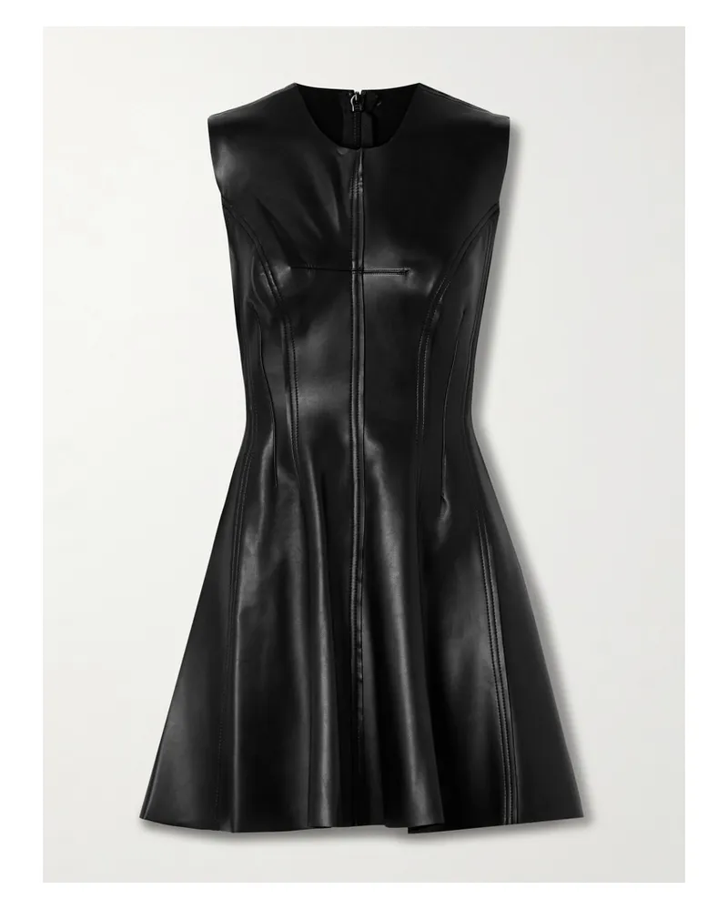 Norma Kamali Grace Paneled Vegan Mini Dress - Black Black