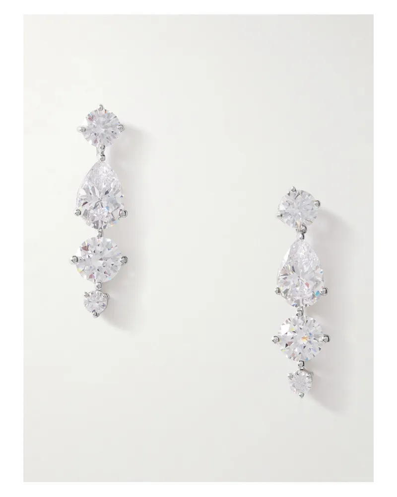 Completedworks Ohrringe Aus Rhodiniertem Recyceltem Silber Mit Cubic Zirkonia Silber