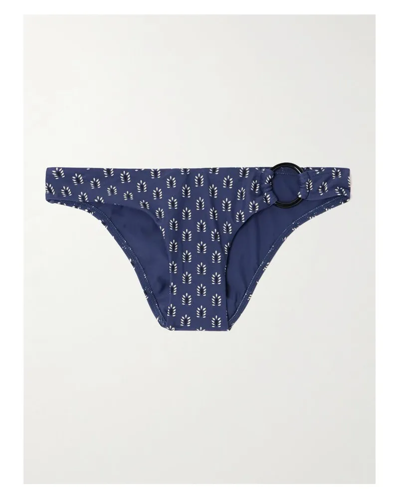 Matteau Ring Bikini-höschen Aus Recyceltem Stretch-material Mit Blumenprint Und Verzierung - Blau Blau