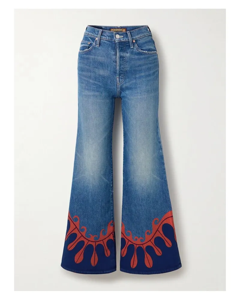 Mother La Doublej The Tomcat Roller Schlaghose Mit Prints - Blau Blau