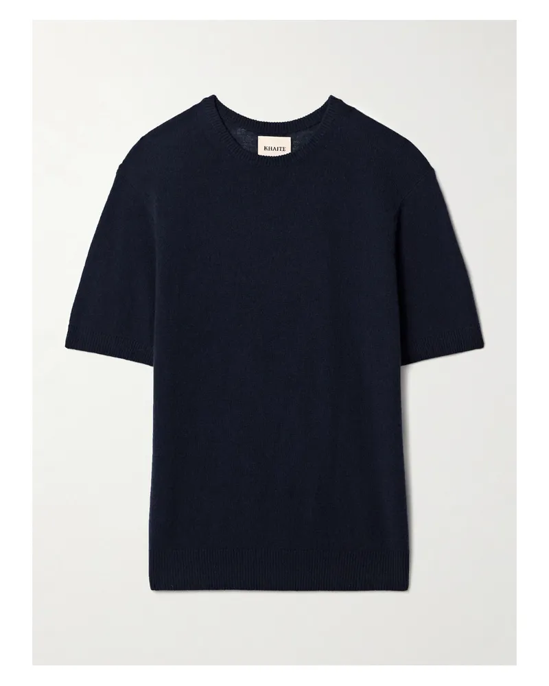 KHAITE Pierre Kurzärmliger Pullover Aus Kaschmir - Blau Blau