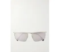 Travel Aviator-style Silver-tone Sunglasses