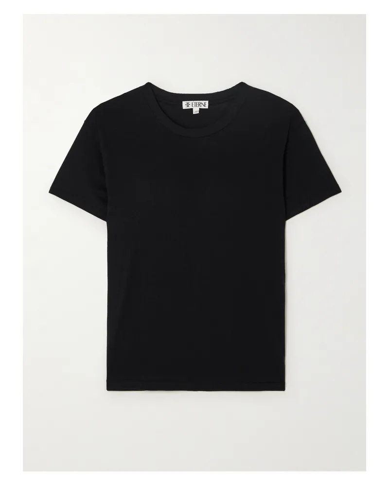 ÉTERNE Boyfriend Cotton And Modal-blend Jersey T-shirt - Black Black