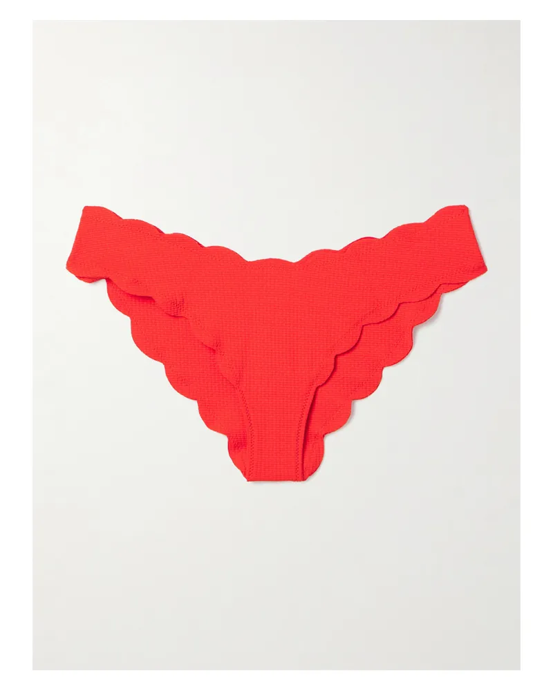 Marysia Antibes Bikini-höschen Aus Seersucker Mit Wellenkanten - Rot Rot