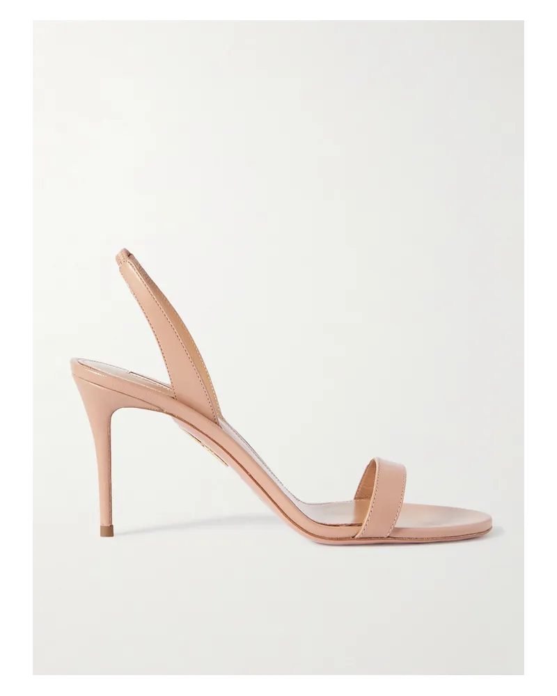 Aquazzura So Nude 85 Leather Slingback Sandals - Neutrals Neutrals