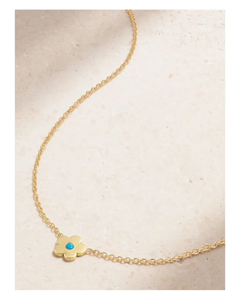 Jennifer Meyer Mini Daisy Kette Aus 18 Karat Gold Mit Türkis Gold