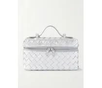 Bang Bang Intrecciato Distressed Metallic Leather Tote - Silver