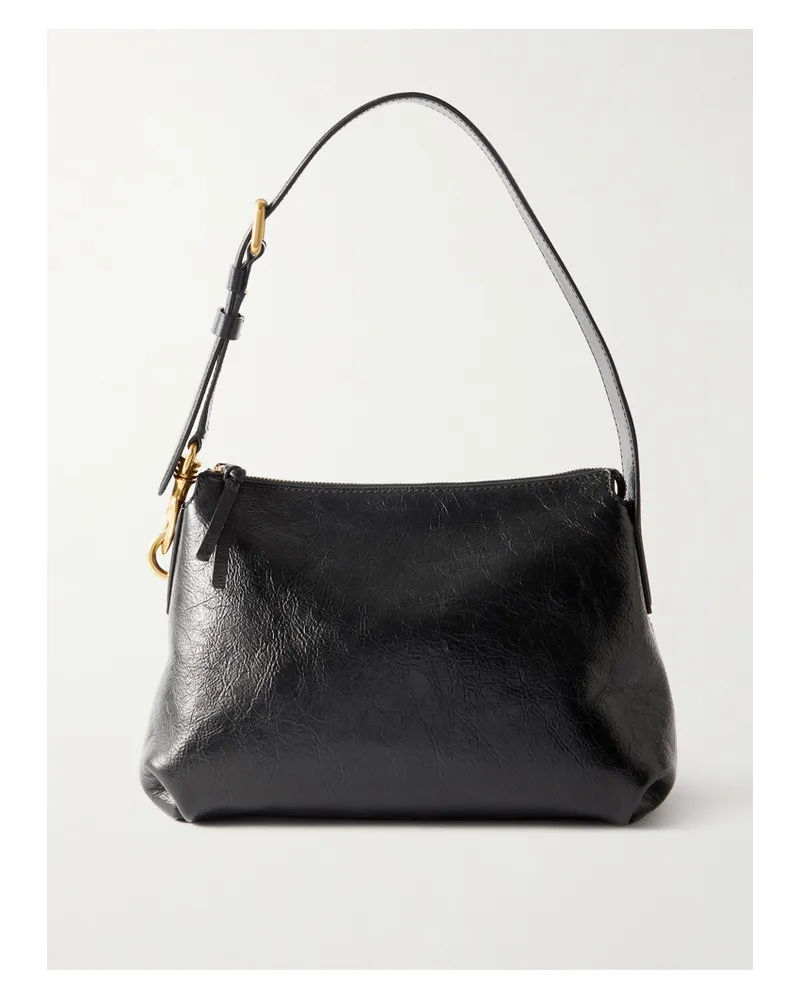 Dries van Noten Schultertasche Aus Strukturiertem Leder - Schwarz Schwarz