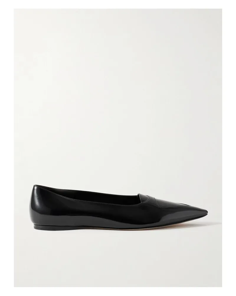 The Row Viv Ballerinas Aus Glanzleder - Schwarz Schwarz