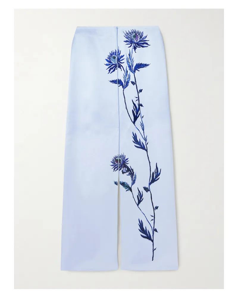 Altuzarra Kat Maxirock Aus Seidensatin Mit Blumenprint - Blau Blau