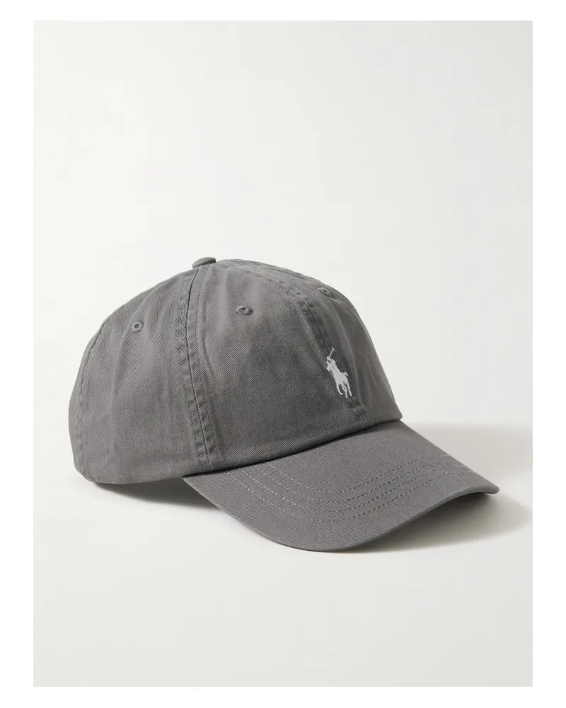 Ralph Lauren Embroidered Cotton-twill Cap - Gray Gray