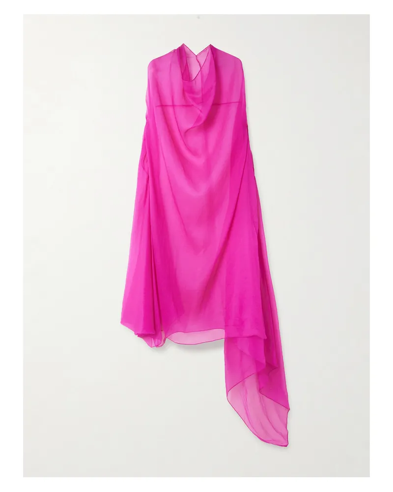 Dries van Noten Midikleid Aus Seidenchiffon - Pink Pink