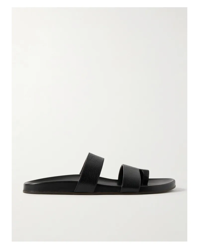 The Row Hugh Pantoletten Aus Strukturiertem Leder - Schwarz Schwarz