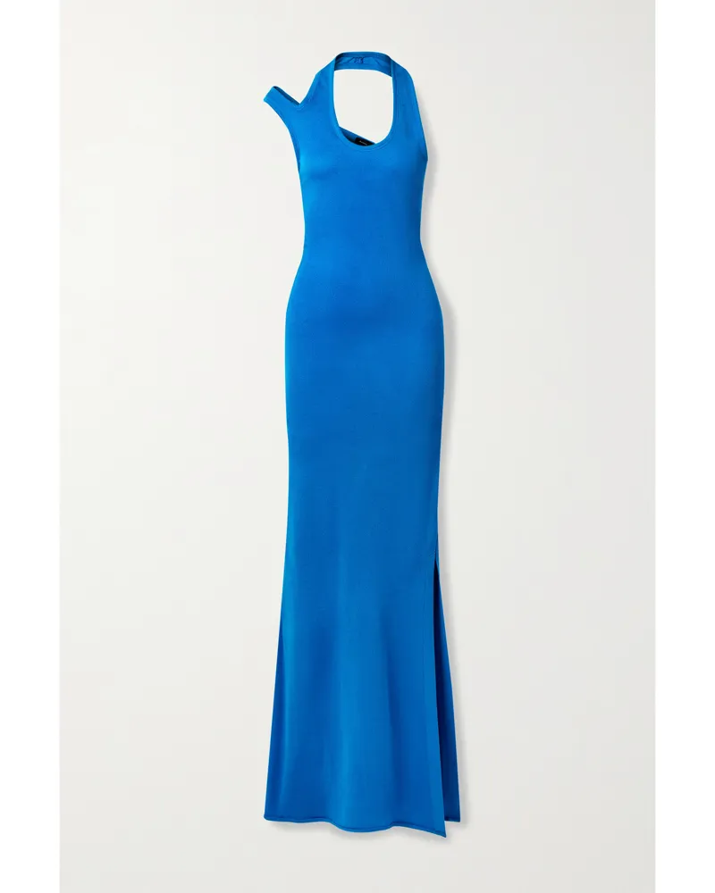 Proenza Schouler Neckholder-maxikleid Aus Stretch-crêpe Mit Cut-out - Blau Blau