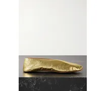 Stella Ballerinas Aus Metallic-leder In Knitteroptik - Gold